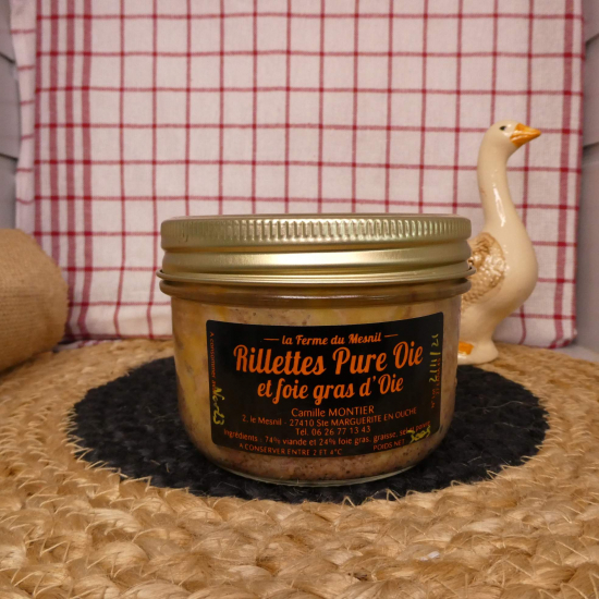Rillettes pure oie et foie gras d'oie